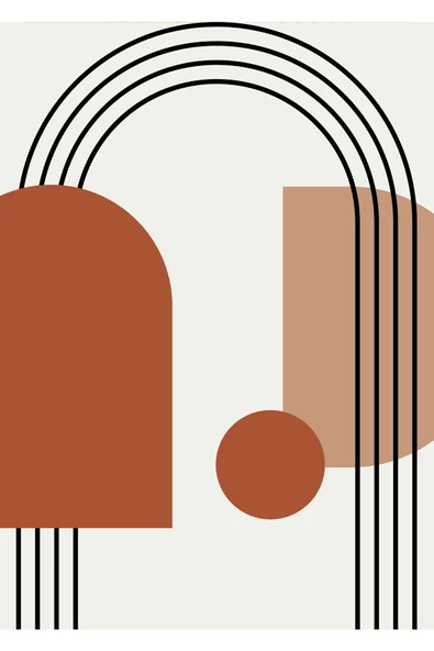 Harikabirev HARİKABİREV|TURUNCU-KREM SOYUT BOHEM SETİ |ÇERÇEVELİ CAM TABLO 3LÜ DİKEY - Resim 4