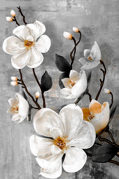 Harikabirev HARİKABİREV|SİYAH -GOLD RENK SOYUT ÇİÇEK SET 01 |ÇERÇEVELİ CAM TABLO 3LÜ DİKEY - Resim 2