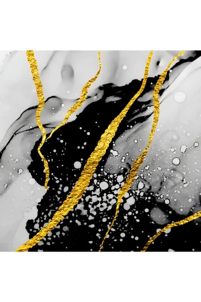 Harikabirev HARİKABİREV|SİYAH -GOLD SOFT RENK SOYUT SETİ 02 |ÇERÇEVELİ CAM TABLO 3LÜ DİKEY - Resim 2
