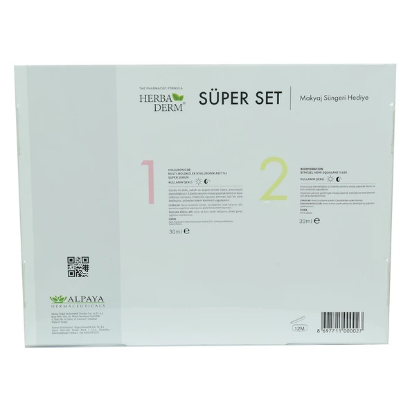 HerbaDerm Süper Set Superserum Hyaluronic 3D 30 ML+Biohydration 30 ML + Hediye Makyaj Süngeri - Resim 3