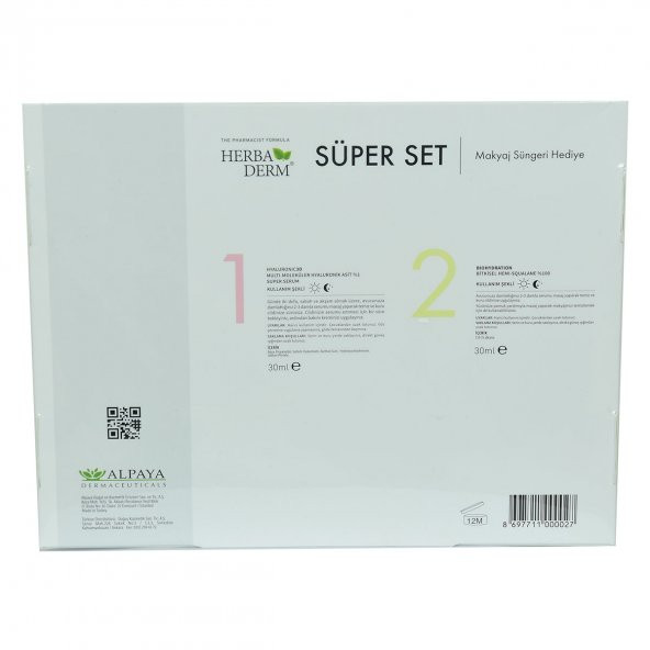 HerbaDerm Süper Set Superserum Hyaluronic 3D 30 ML+Biohydration 30 ML + Hediye Makyaj Süngeri - 3