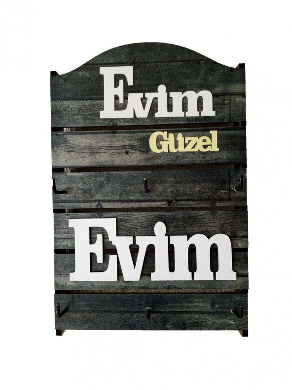Anahtarlık Ahşap Evim Güzel Evim Yeşil