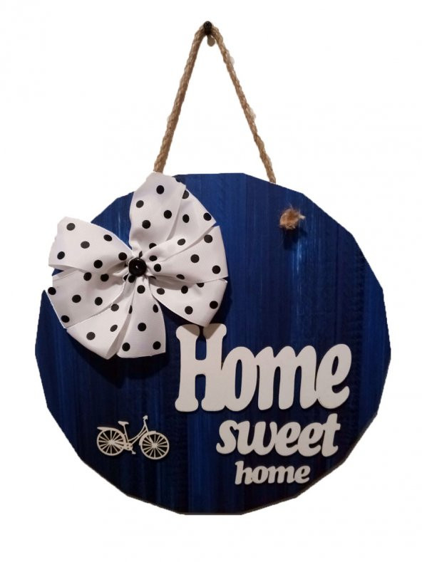 Kapı Süsü Home Sweet Home Mavi