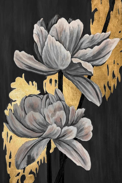 Harikabirev HARİKABİREV|GRİ-SİYAH -GOLD SOFT RENK SOYUT SETİ 03 |ÇERÇEVELİ CAM TABLO 3LÜ DİKEY - Resim 2