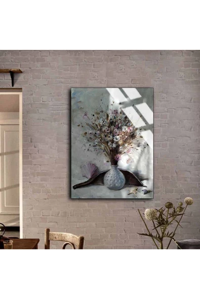 Harikabirev HARİKABİREV|KIRILMAZ CAM (TEMPERLİ) ACYRLİC GÖRÜNÜM ÇİÇEK TABLOSU 01 |TMTEKLİ - 2