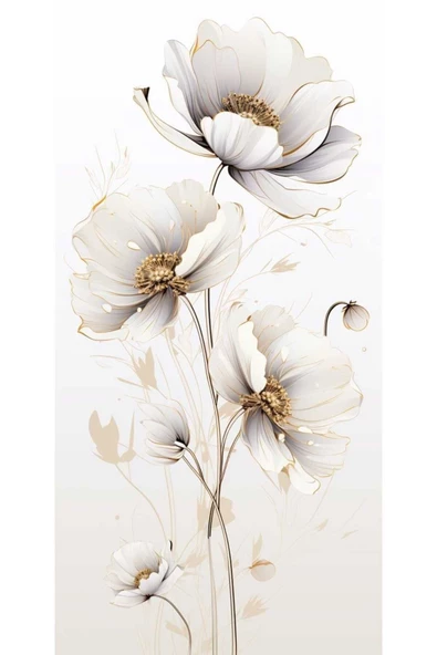 Harikabirev HARİKABİREV|SOFT RENKLER ÇİÇEK KOMBİNİ 01|ÇERÇEVELİ CAM TABLO 2Lİ DİKEY - 3