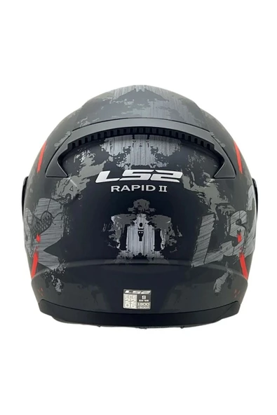LS2 RAPID 2 CIRCLE  FULLFACE MOTOSİKLET KASKI GRİ CAMLI - 2