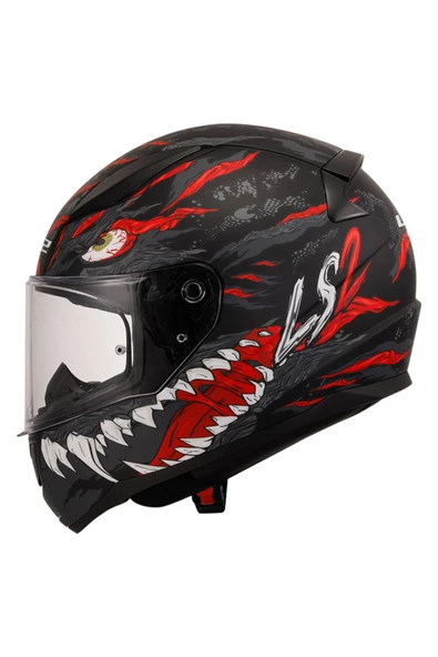 LS2 Rapıd 2 Kaıju Mat Siyah-Kırmızı Fullface Motosiklet Kaskı - 5