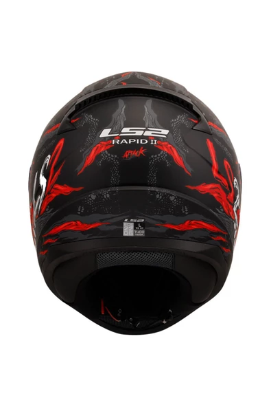 LS2 Rapid 2 Kaıju Kapalı Kask Mat Siyah Kırmızı Beyaz - 2