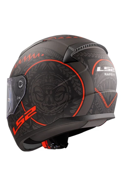 LS2 RAPID 2 TAKAROA MAT SİYAH-KIRMIZI KAPALI MOTOSİKLET KASKI - 3