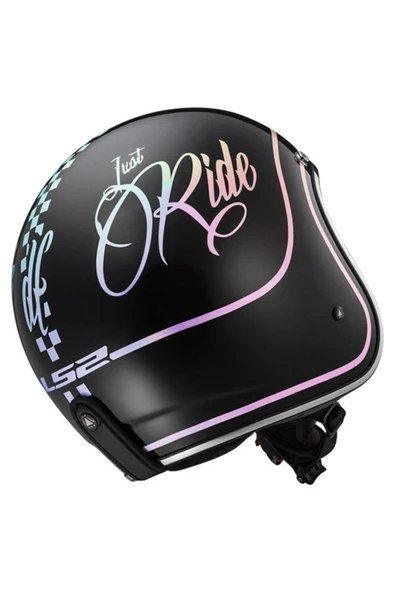 LS2 Unisex Siyah Bobber Rusty Kask - Resim 5