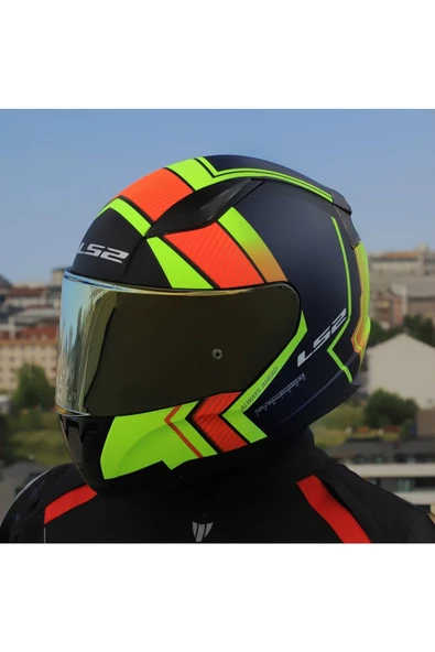 LS2 RAPID 2 EXTRA MAT NEON SARI FULLFACE MOTOSİKLET KASKI GOLD CAMLI