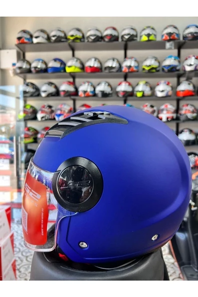 LS2 AIRFLOW MAT MAVİ YARIM KASK