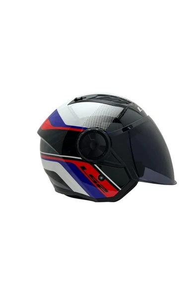 LS2 AIRFLOW 2 RUSH BEYAZ-MAVİ-KIRMIZI KASK - Resim 8