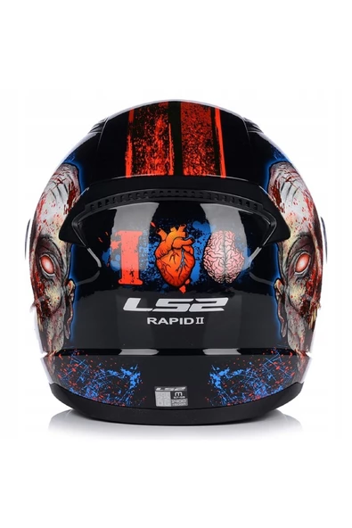 LS2 Rapıd 2 Zombıe Fullface Motosiklet Kaskı Siyah Camlı - Resim 3