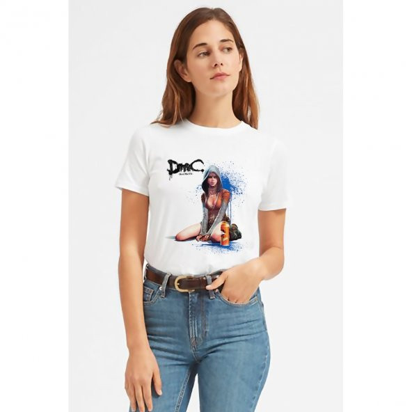 Dmc Dante Baskılı Beyaz Kadın Tshirt