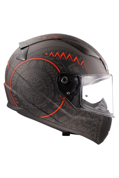 LS2 RAPID 2 TAKAROA MAT SİYAH-KIRMIZI KAPALI MOTOSİKLET KASKI - 2
