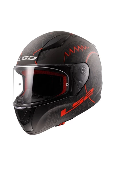 LS2 Rapıd Takaroa Mat Siyah-kırmızı Kask - 1