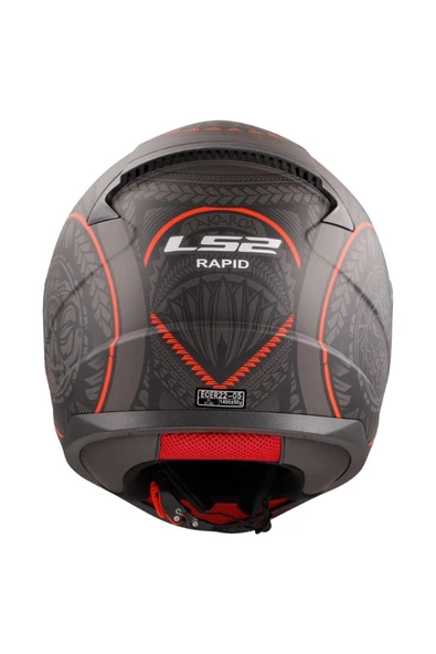 LS2 Rapıd Takaroa Mat Siyah-kırmızı Kask - 5
