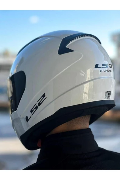 LS2 Rapid 2 Beyaz Kask Siyah Vizörlü - 6
