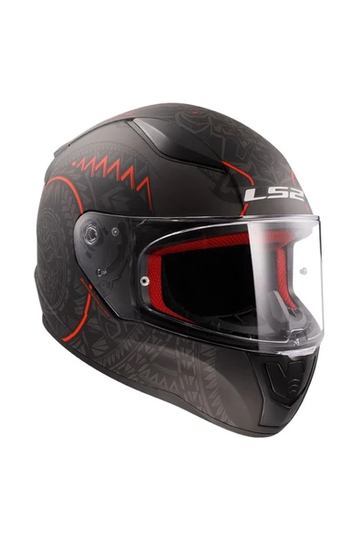 LS2 Rapıd Takaroa Mat Siyah-kırmızı Kask - 2