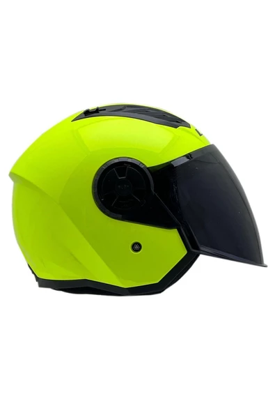 LS2 AIRFLOW 2 NEON SARI KASK SİYAH CAM - Resim 3