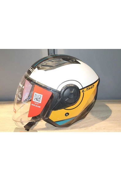 LS2 AİRFLOW 2 SOLİD COVER SİYAH BEYAZ GOLD ÇENESİZ KASK