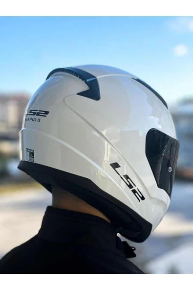 LS2 Rapid 2 Beyaz Kask Siyah Vizörlü - 7