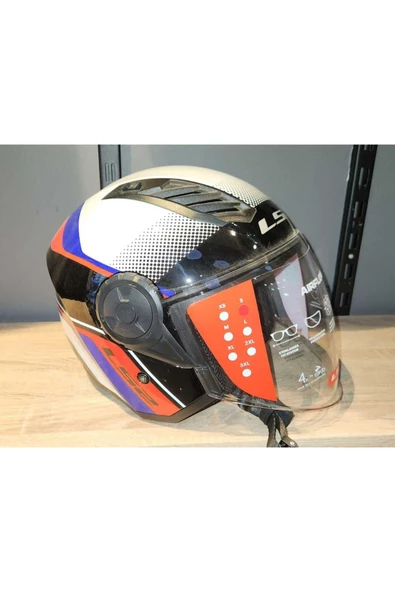 LS2 AİRFLOW 2 SOLİD RUSH BEYAZ MAVİ KIRMIZI ÇENESİZ KASK - Resim 2