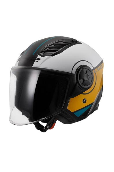 LS2 AIRFLOW 2 COVER SİYAH-BEYAZ-GOLD KASK