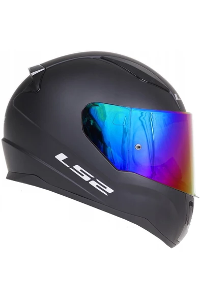 LS2 Rapıd 2 Mat Siyah Fullface Motosiklet Kaskı Gökkuşağı Camlı
