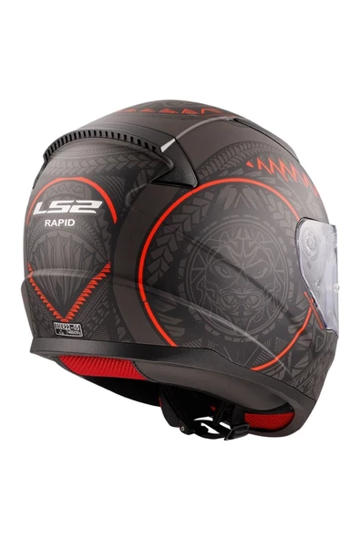LS2 Rapıd Takaroa Mat Siyah-kırmızı Kask - 4