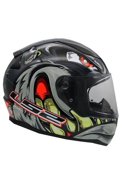LS2 Rapıd 2 Spox  Full Face Motosiklet Kaskı  Gri-kırmızı - 4