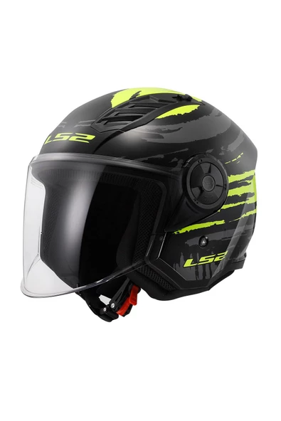 LS2 Aırflow 2 Brush Yarım Kask Siyah-neon Sarı