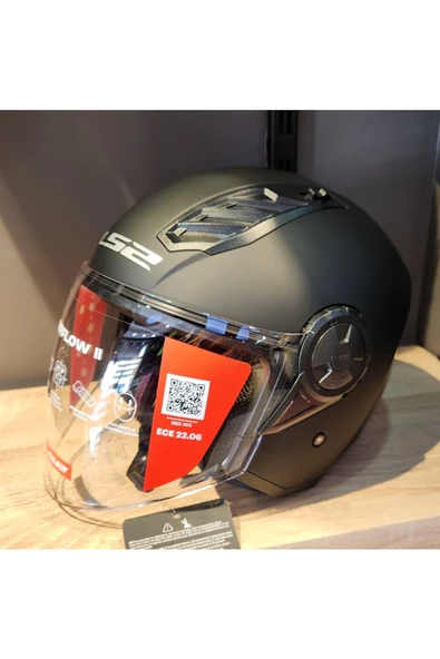 LS2 AİRFLOW 2 SOLİD MAT SİYAH ÇENESİZ KASK