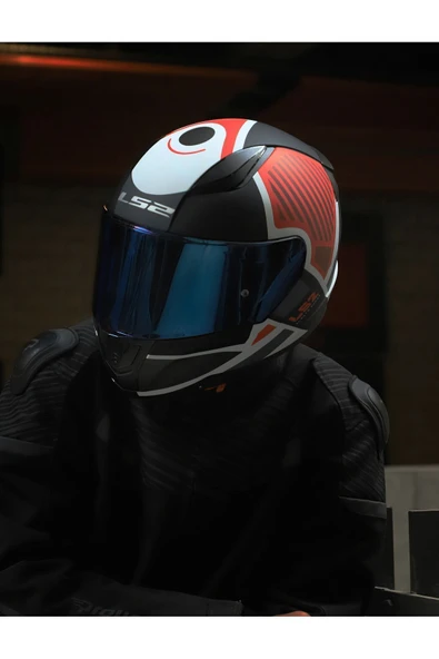 LS2 RAPID 2 GRID MAT BEYAZ-KIRMIZI KASK - Resim 7