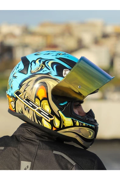 LS2 RAPID 2 NEO MAVİ-MOR KASK - Resim 6