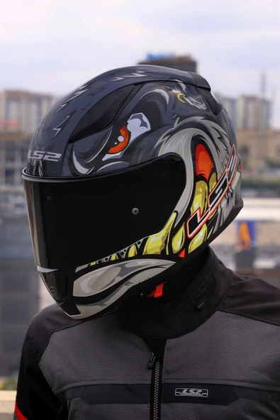 LS2 RAPID 2 SPOX GRİ-KIRMIZI KASK - Resim 8