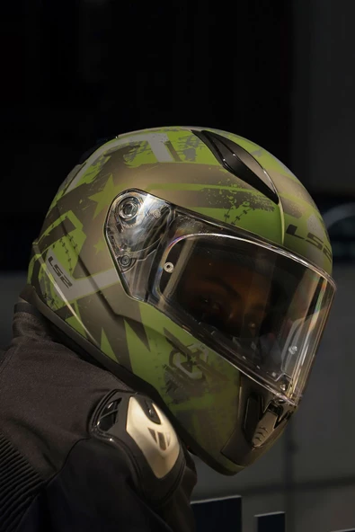 LS2 RAPID 2 THUNDER BIRDS MAT YEŞİL-SİYAH-GRİ KASK - Resim 3