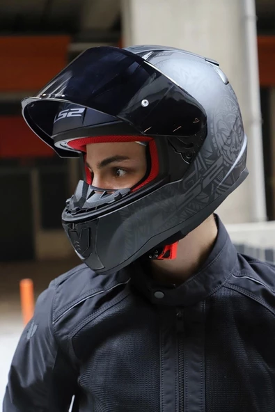 LS2 Rapid 2 Takaroa Mat Siyah Kask - 4