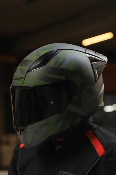 LS2 RAPID 2 RACE THUNDER  BIRDS MAT YEŞİL-SİYAH-GRİ KASK - 3