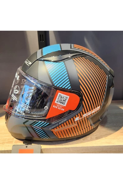 LS2 RAPİD 2 EXTRA MAT GRİ NEON TURUNCU KAPALI KASK - 2