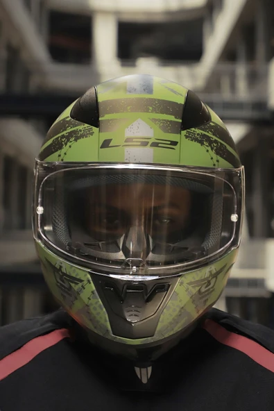LS2 RAPID 2 THUNDER BIRDS MAT YEŞİL-SİYAH-GRİ KASK - Resim 7