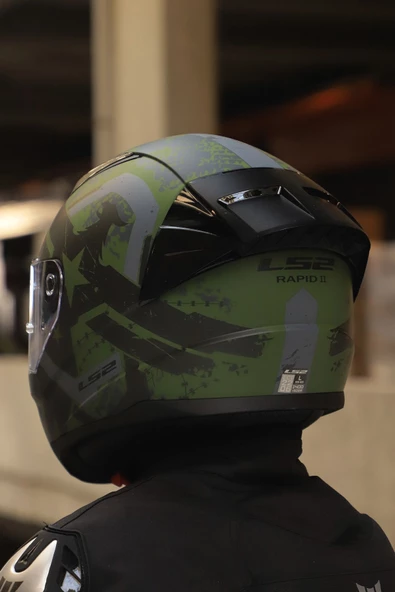 LS2 RAPID 2 RACE THUNDER  BIRDS MAT YEŞİL-SİYAH-GRİ KASK - 4
