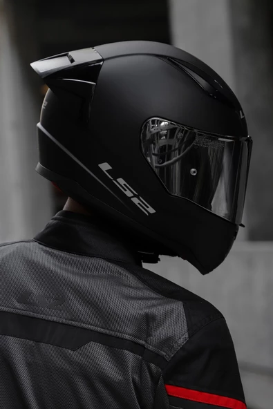 LS2 RAPID RACE MAT SİYAH KASK - Resim 4