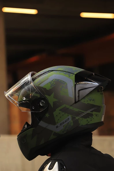 LS2 RAPID 2 RACE THUNDER  BIRDS MAT YEŞİL-SİYAH-GRİ KASK - 5