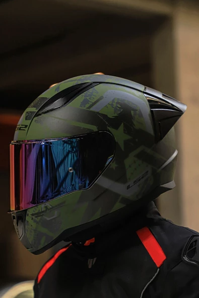 LS2 Rapıd 2 Race Thunder Bırds Mat Yeşil-siyah-gri Kask - 4