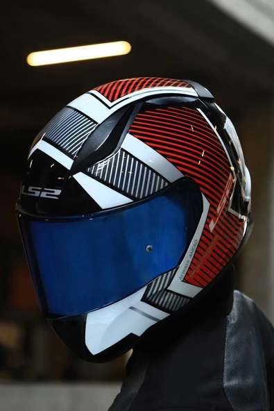 LS2 RAPID 2 EXTRA BEYAZ-KIRMIZI KASK - 5