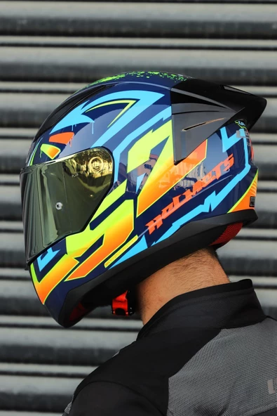 LS2 RAPİD RACE TAGLINE MAVİ-NEON SARI - 6