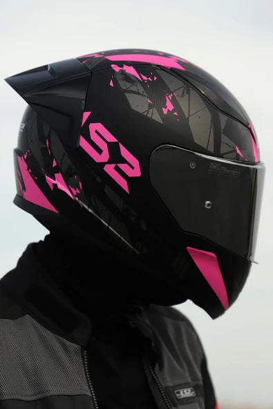 LS2 Rapıd 2 Race Palımnesıs Mat Siyah-Pembe Kask 2 - 4